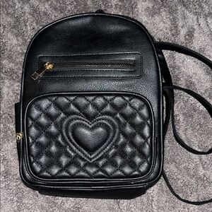 Under one Sky Black Quilted Heart Backpack